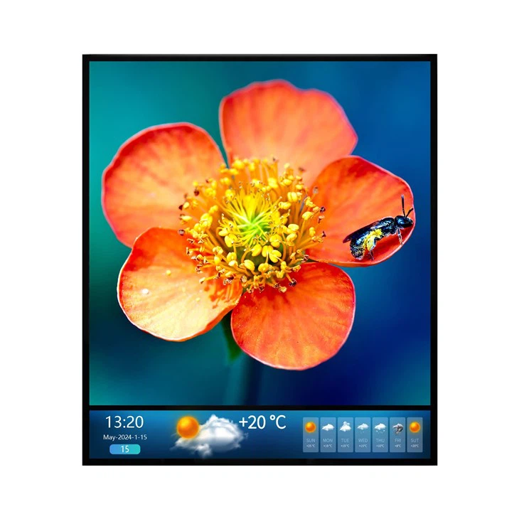 35,7 inch ultradun frame LCD-scherm reclamemachine hotels, conferentieruimtes zwart