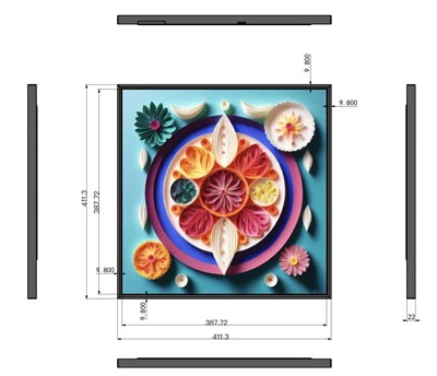 Hoge helderheid vierkante displaymonitor 22 inch Ultradun vierkant LCD-scherm Fotoalbum
